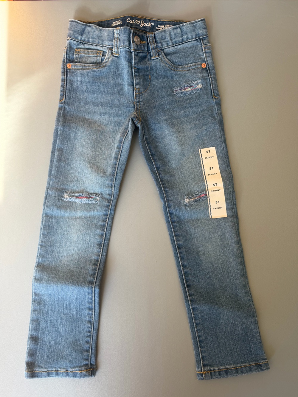 Cat & Jack Girls Light Blue Distressed Skinny Jeans